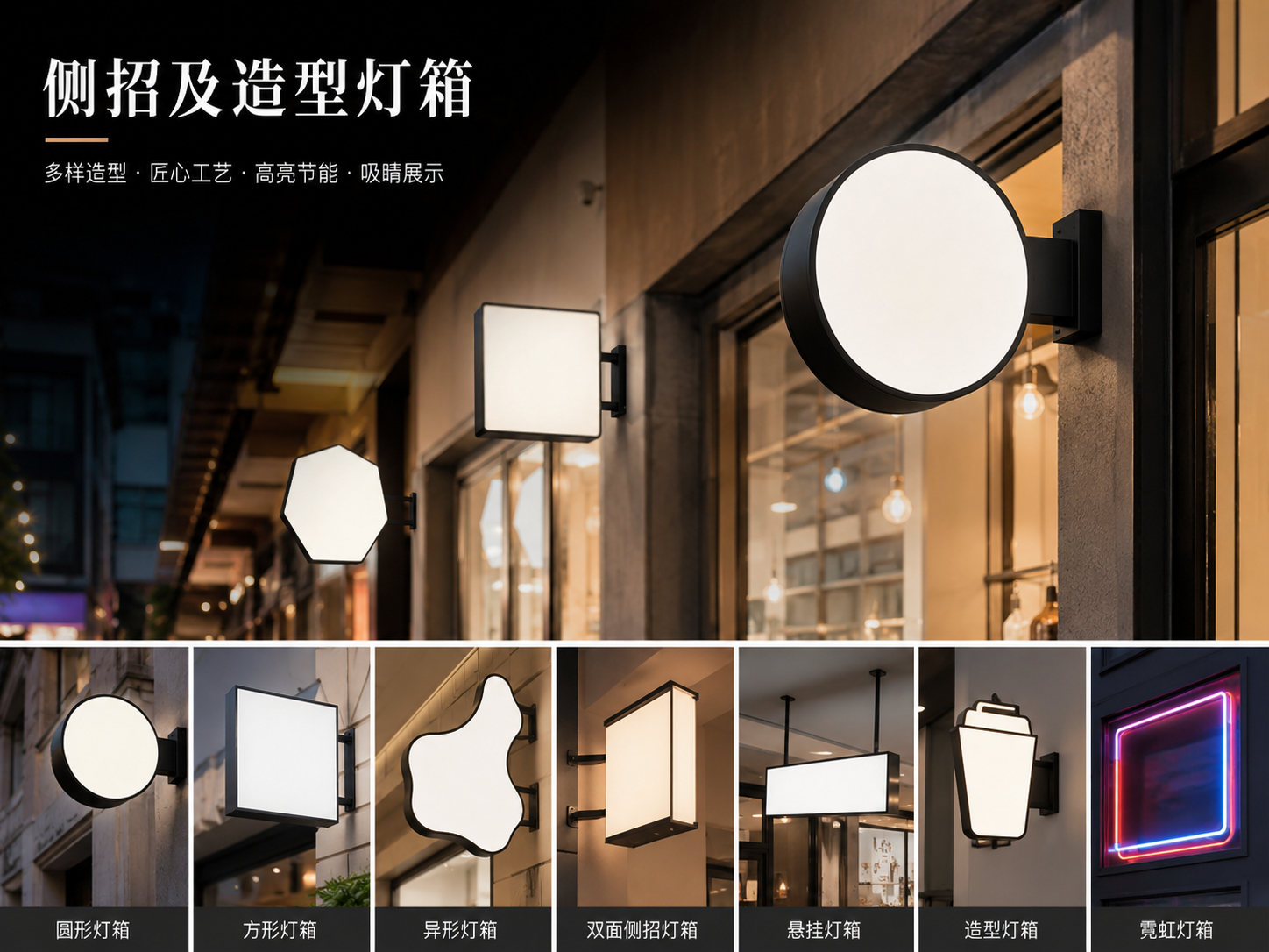 侧招及造型灯箱